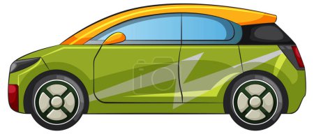 Téléchargez les illustrations : Graphique vectoriel stylisé d'une voiture compacte moderne - en licence libre de droit