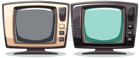 Zwei verschiedene Arten von Fernsehgeräten veranschaulicht.