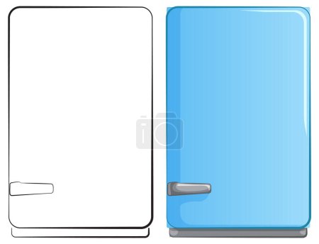 Illustration for Vector illustration of a contemporary refrigerator - Royalty Free Image