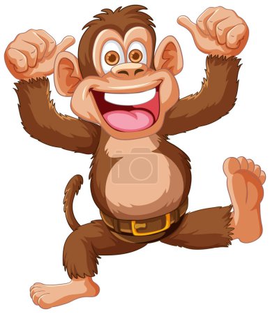 Photo for Cartoon monkey dancing with a big smile. - Royalty Free Image