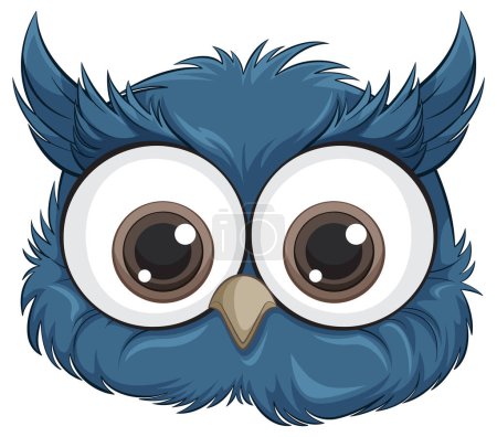 Illustration for Adorable cartoon owl with oversized expressive eyes - Royalty Free Image