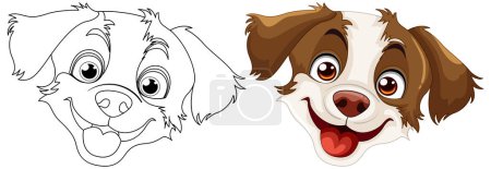 Illustration for Cartoon dog with a happy, playful expression - Royalty Free Image