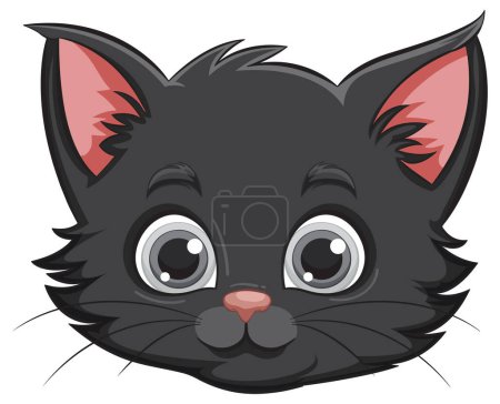 Cute vector illustration of a playful black kitten