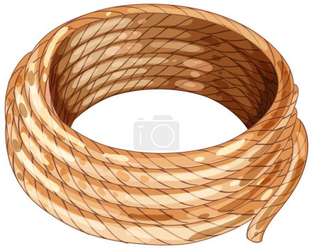 Detailed vector of a tightly coiled rope.