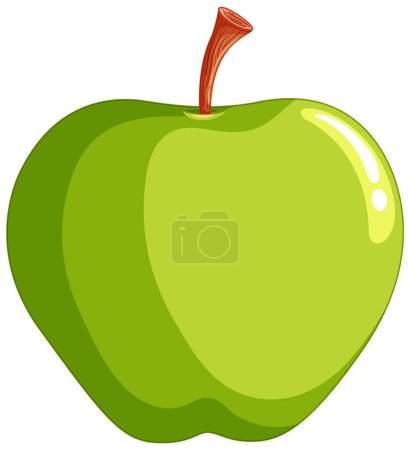Illustration for A vibrant vector graphic of a green apple - Royalty Free Image