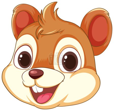 Téléchargez les illustrations : Illustration vectorielle du visage d'un écureuil heureux - en licence libre de droit