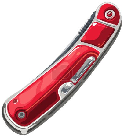 Illustration for Vector graphic of a red Swiss Army knife. - Royalty Free Image
