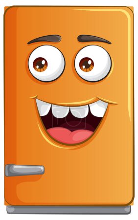 Téléchargez les illustrations : Illustration vectorielle d'un personnage joyeux de réfrigérateur - en licence libre de droit