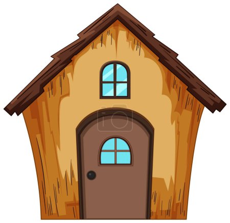 Illustration for A simple, inviting cartoon illustration of a house. - Royalty Free Image