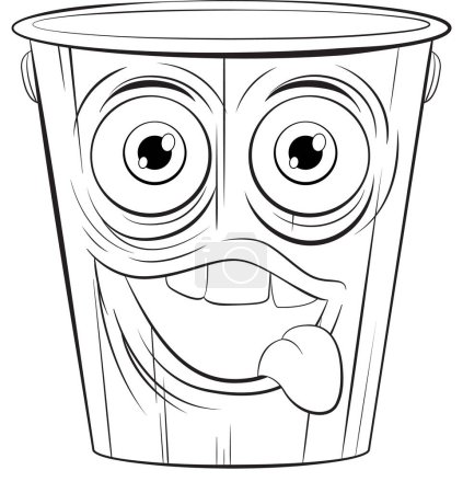 Illustration for A playful, smiling trash bin character design - Royalty Free Image