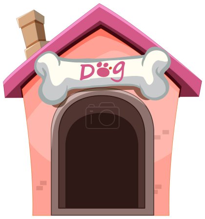 Vector illustration of a cute doghouse