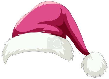 Illustration for Vector graphic of a classic Santa hat. - Royalty Free Image