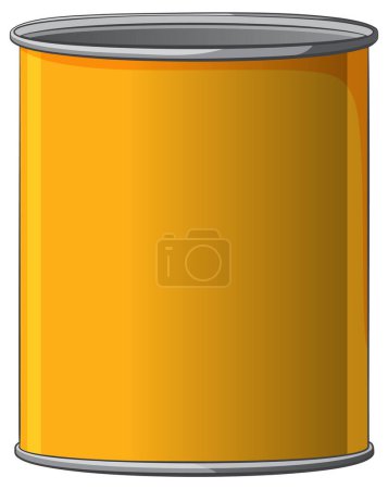 Téléchargez les illustrations : Illustration vectorielle d'une boîte de conserve vide dorée - en licence libre de droit