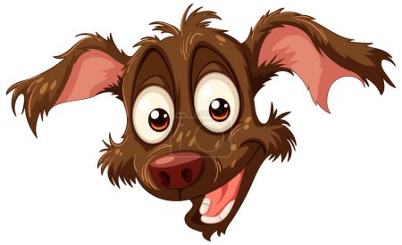 Téléchargez les illustrations : Illustration vectorielle d'un chien brun joyeux - en licence libre de droit