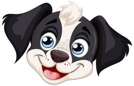 Illustration for Adorable cartoon puppy with a playful expression - Royalty Free Image