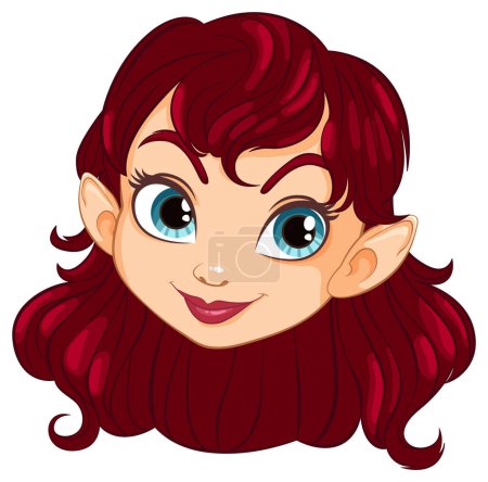 Illustration d'un elfe souriant aux cheveux roux.