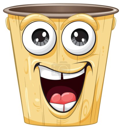 Photo for Vector illustration of a cheerful trash bin - Royalty Free Image