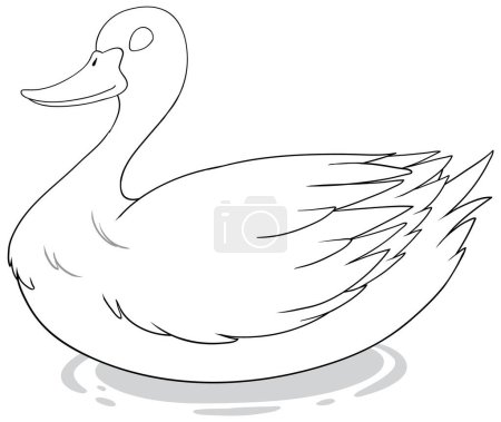 Illustration for Simple line drawing of a serene swan - Royalty Free Image