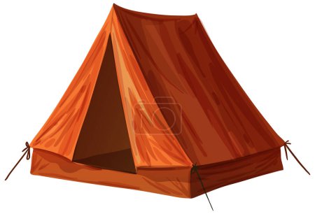 Vector illustration of an orange camping tent.