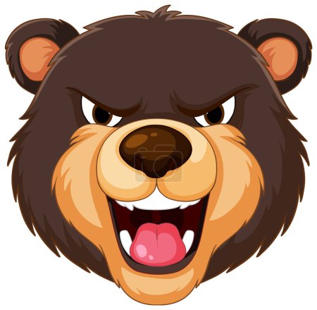 Ilustración de Gráfico vectorial de una cara de oso enojado - Imagen libre de derechos