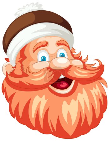 Illustration for Cartoon sailor with a large red beard smiling. - Royalty Free Image