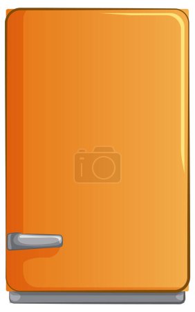 Vector graphic of a standalone orange refrigerator