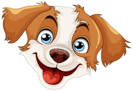 Illustration for Vector illustration of a happy, smiling dog - Royalty Free Image