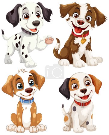Photo for Four cute puppies with playful expressions - Royalty Free Image