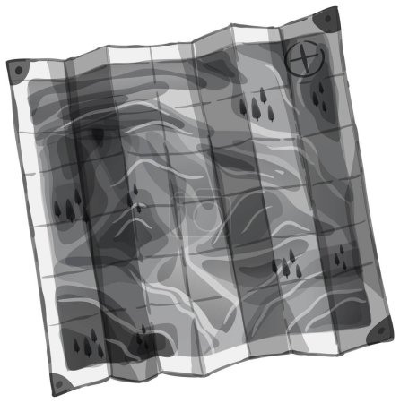 Ilustración de Ilustración vectorial de un mapa topográfico estilizado en escala de grises. - Imagen libre de derechos