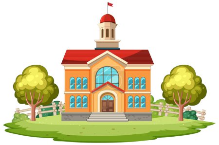 Vector illustration of a quaint school building.