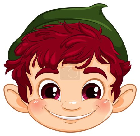 Cartoon illustration of a happy young elf.