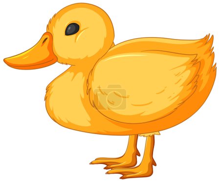Téléchargez les illustrations : Canard jaune vif dans un style vectoriel - en licence libre de droit