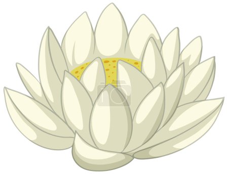 Téléchargez les photos : Graphique vectoriel stylisé d'une fleur de lotus blanche - en image libre de droit