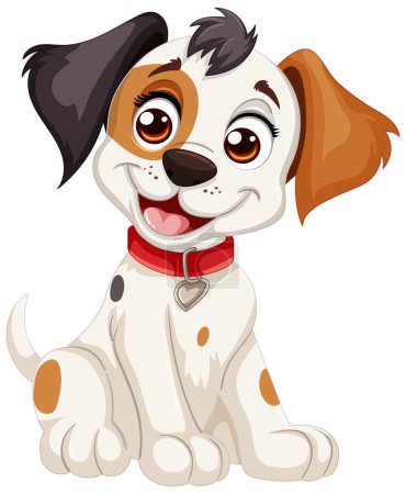 Illustration for Vector illustration of a happy, cartoon puppy - Royalty Free Image