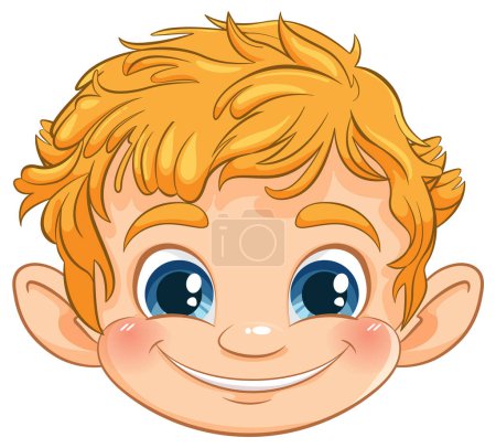 Téléchargez les illustrations : Illustration vectorielle d'un jeune garçon souriant - en licence libre de droit