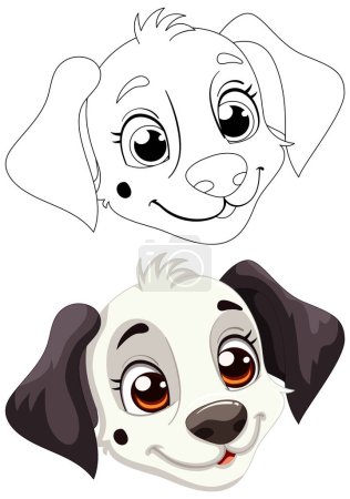 Illustration for Cartoon puppy with a playful, happy expression. - Royalty Free Image