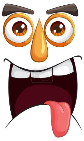 Illustration for Colorful, exaggerated cartoon facial expression - Royalty Free Image