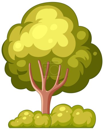 Illustration vectorielle colorée d'un arbre vert vibrant