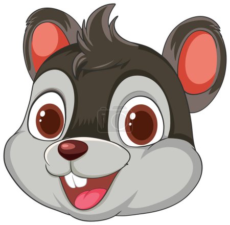 Illustration for Vector graphic of a happy, smiling mouse face - Royalty Free Image