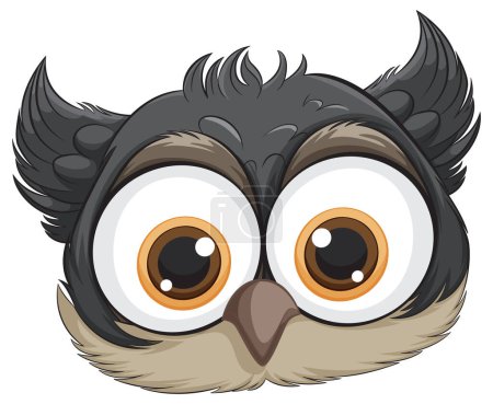Cute, expressive owl illustration with big eyes