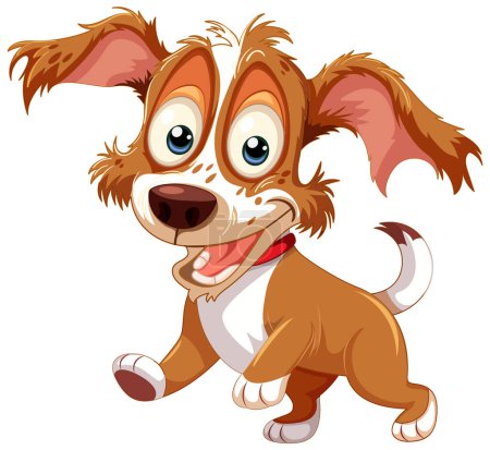Fröhlich animierter Hund mit verspieltem Ausdruck