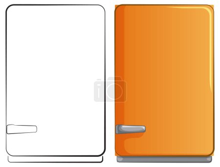 Ilustración de Dos cuadernos, uno en blanco y otro de color, uno al lado del otro. - Imagen libre de derechos