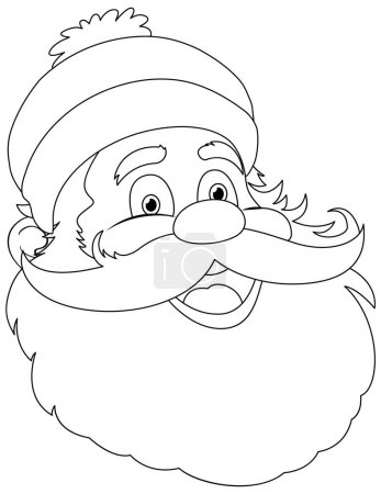 Ilustración de Arte de línea en blanco y negro de Santa Claus - Imagen libre de derechos