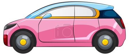 Téléchargez les illustrations : Graphique vectoriel coloré d'une voiture compacte élégante - en licence libre de droit