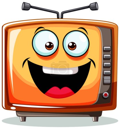Illustration for Colorful, smiling TV with a lively personality - Royalty Free Image