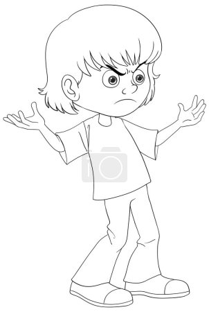 Karikatur eines Kindes mit verwirrtem Gesichtsausdruck.