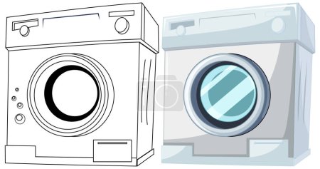 Téléchargez les illustrations : Illustration vectorielle de deux machines à laver - en licence libre de droit