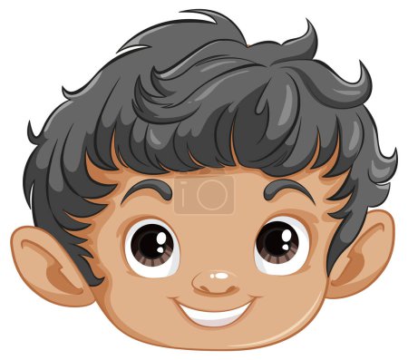 Illustration for Vector illustration of a smiling young boy. - Royalty Free Image