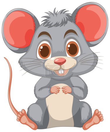 Téléchargez les photos : Adorable souris grise avec de grandes oreilles et les yeux - en image libre de droit