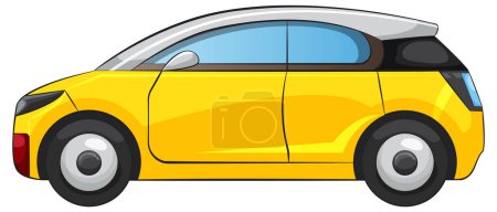 Téléchargez les illustrations : Graphique vectoriel d'une voiture compacte moderne jaune - en licence libre de droit